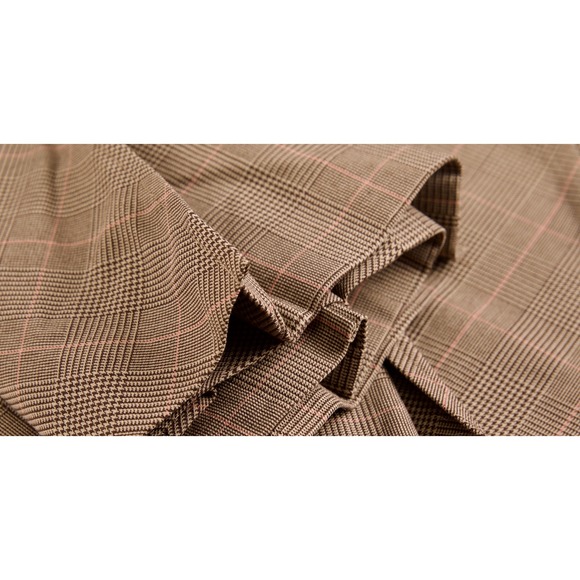 Ann Taylor Plaid Skirt Women Size 10 Brown Pink Pleated Career Office - Picture 6 of 7